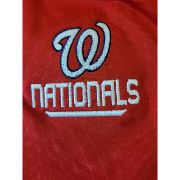 Washington Nationals Under Armour Heat Gear Polo Shirt X-Large Loose Mens Red - Picture 3 of 4
